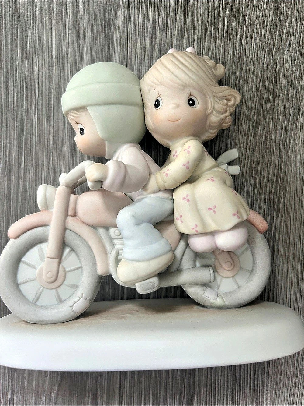 Precious Moments Born Voyage! Figurine Bicycle Couple Pink & White